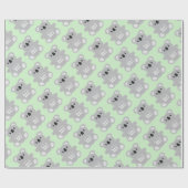 Green Koala Bear Baby Dusche Geschenkpapier (Flach)
