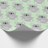 Green Koala Bear Baby Dusche Geschenkpapier (Ecke)