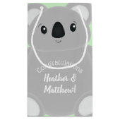 Green Koala Bear Baby Dusche Kleine Geschenktüte (Rückseite)