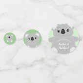 Green Koala Bear Baby Dusche Konfetti (Vorderseiten)