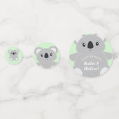 Green Koala Bear Baby Dusche Konfetti (Rückseiten)