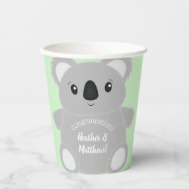 Green Koala Bear Baby Dusche Pappbecher