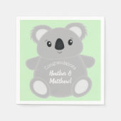Green Koala Bear Baby Dusche Serviette (Vorderseite)