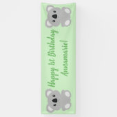 Green Koala Bear Geburtstagspartei Banner (Vertikal)