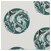 Green Koi Fabric Stoff (Nahaufnahme)