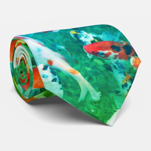 Green Koi Pond Krawatte (Gerollt)