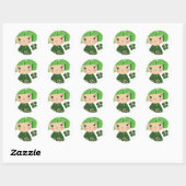 Green Kokeshi Triplet Sticker (Blatt)