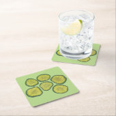 Green Kosher Dill Pickle Chips Sweet Pickle Dekor Rechteckiger Pappuntersetzer (Vor Ort)