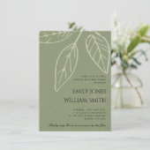 GREEN KRAFT BLÄTTER PROBE Dinner Einladung (Stehend Vorderseite)