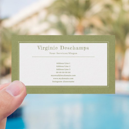 Green Kraft & Rustikale Minimalistische Visitenkar Visitenkarte