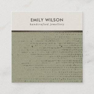 GREEN KRAFT WHITE DOTS STUTS ERRING DISPLAY CARD QUADRATISCHE VISITENKARTE