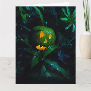 Green Kürbislaterne Halloween Card BIG Karte