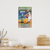 Green Label CHUTNEY INDIAN MANGO Retro Food Insera Poster (Küche)