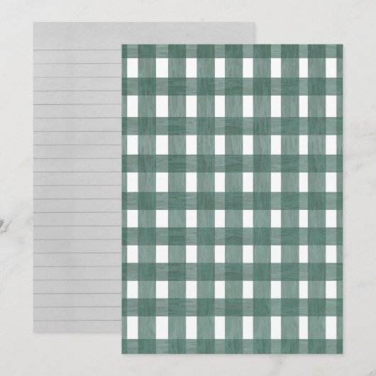 Green Lace Gingham Recipe Cards (Vorne/Hinten)