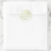 Green Lace Mandala Wedding Favor Runder Aufkleber (Tasche)