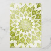 Green Lace Mandala Wedding Folieneinladung (Rückseite)