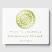 Green Lace Mandala Wedding Gästebuch (Vorderseite)