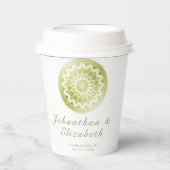 Green Lace Mandala Wedding Pappbecher (Vorderseite)