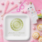 Green Lace Mandala Wedding Pappteller (Party)