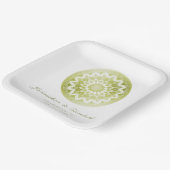 Green Lace Mandala Wedding Pappteller (Gewinkelt)