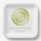 Green Lace Mandala Wedding Pappteller (Vorderseite)