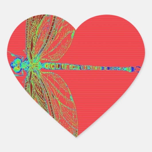 Green Lace wing Deagonfly von Sharles Herz-Aufkleber (Vorderseite)