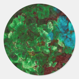 Green Laced Shattuckite Runder Aufkleber