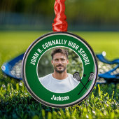 Green Lacrosse Player Photo High School Christmas Ornament Aus Metall