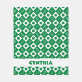 Green Lacrosse Raute Muster Fleece Blanket (Vorderseite)