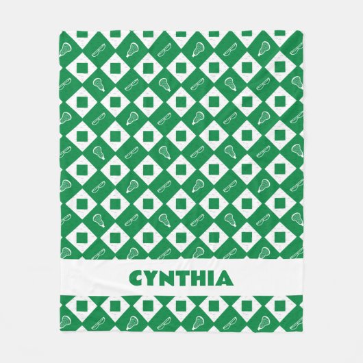 Green Lacrosse Raute Muster Fleece Blanket (Vorderseite)
