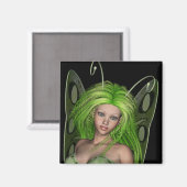 Green Lady Fairy 1 - 3D Fantasy Art - Magnet (Vorderseite/Rückseite)