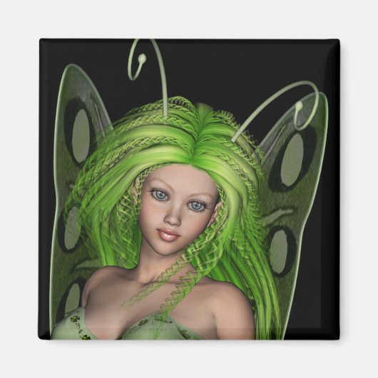 Green Lady Fairy 1 - 3D Fantasy Art - Magnet (Vorne)