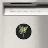 Green Lady Fairy 8 - 3D Fantasy Art - Magnet (In Situ (Geschirrspüler))