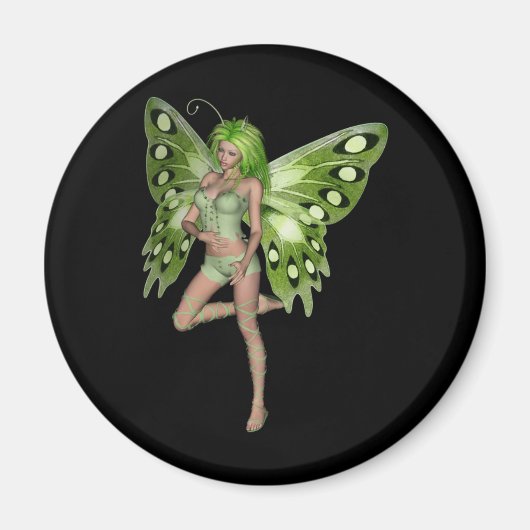 Green Lady Fairy 8 - 3D Fantasy Art - Magnet (Vorne)