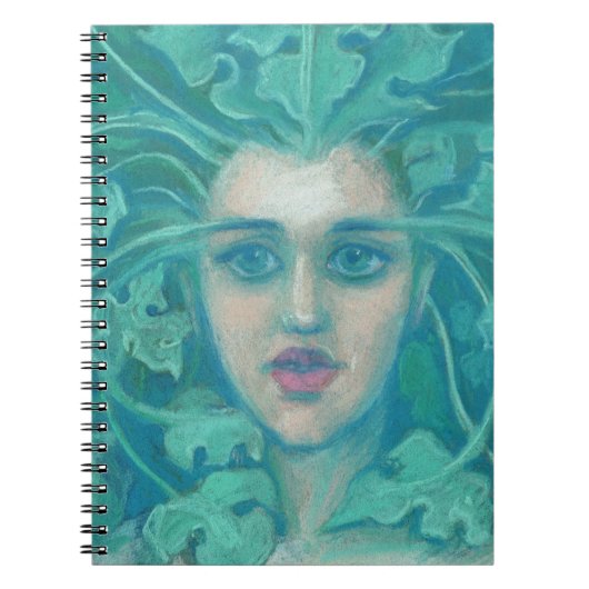 Green Lady / Forest Queen, Fantasy Art Notizblock (Vorderseite)