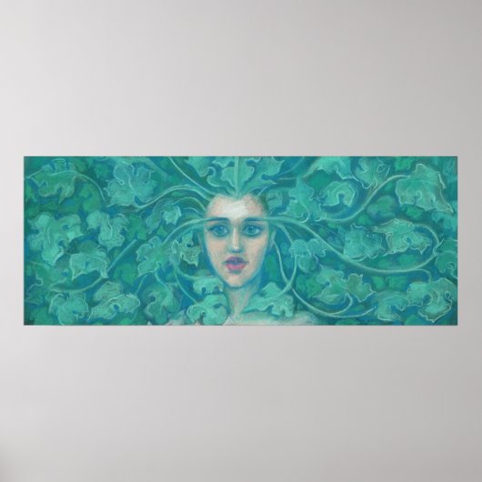 Green Lady / Forest Queen, Fantasy Art Poster (Vorne)