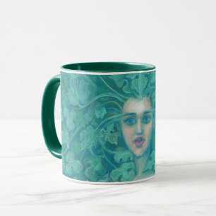 Green Lady / Forest Queen, Fantasy Art Tasse