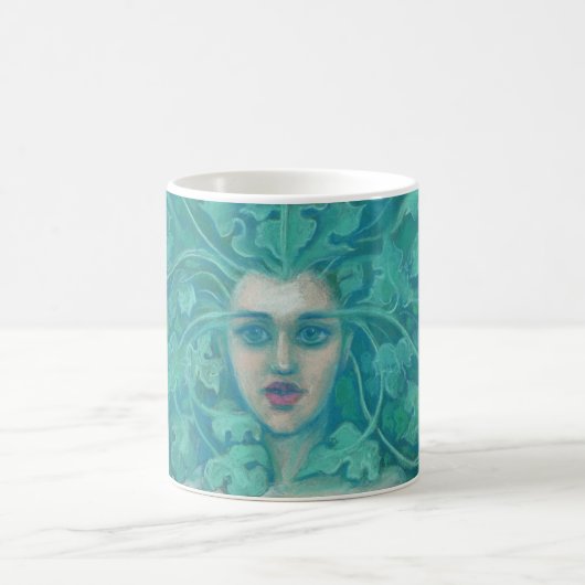 Green Lady / Forest Queen, Fantasy Art Tasse (Mittel)