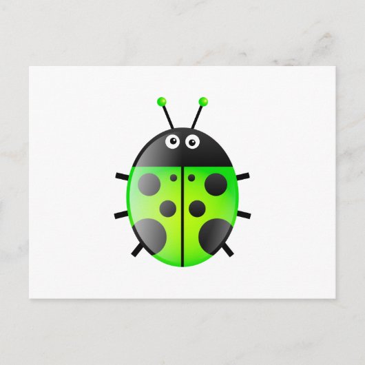 Green Ladybug Postkarte (Vorderseite)