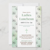 Green Ladys Church Luncheon Sketched Blume Einladung (Vorderseite)