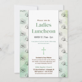 Green Ladys Church Luncheon Sketched Blume Einladung