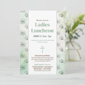 Green Ladys Church Luncheon Sketched Blume Einladung (Stehend Vorderseite)