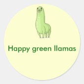 Green-Lama-Aufkleber Runder Aufkleber (Vorderseite)