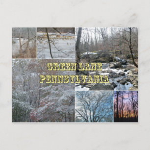 Green Lane Pennsylvania Collage - Winter Postkarte