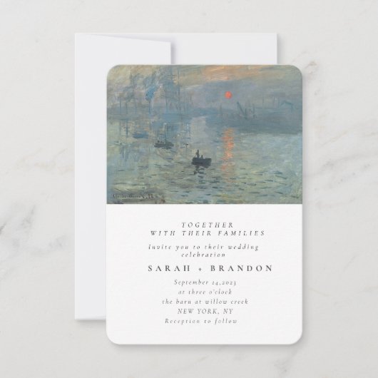 Green Lanscape Altes Gemälde Einladung zur Hochzei (Vorderseite)