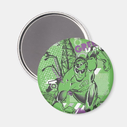 Green Lantern - Absurdes Collage Poster Magnet (Vorderseite/Rückseite)