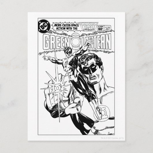 Green Lantern - Action Comic Cover, Black and Whit Postkarte (Vorderseite)
