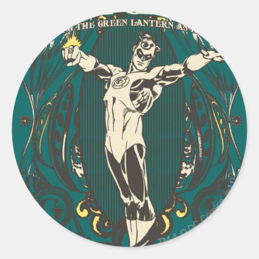 Green Lantern - "Fearless" Poster Runder Aufkleber (Vorderseite)