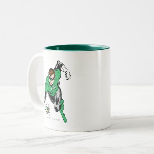 Green Lantern Fly Forward Zweifarbige Tasse (Vorderseite Links)