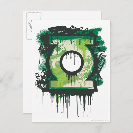 Green Lantern Graffiti Symbol Postkarte (Vorne/Hinten)